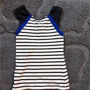 Express Blue and Black Striped Top